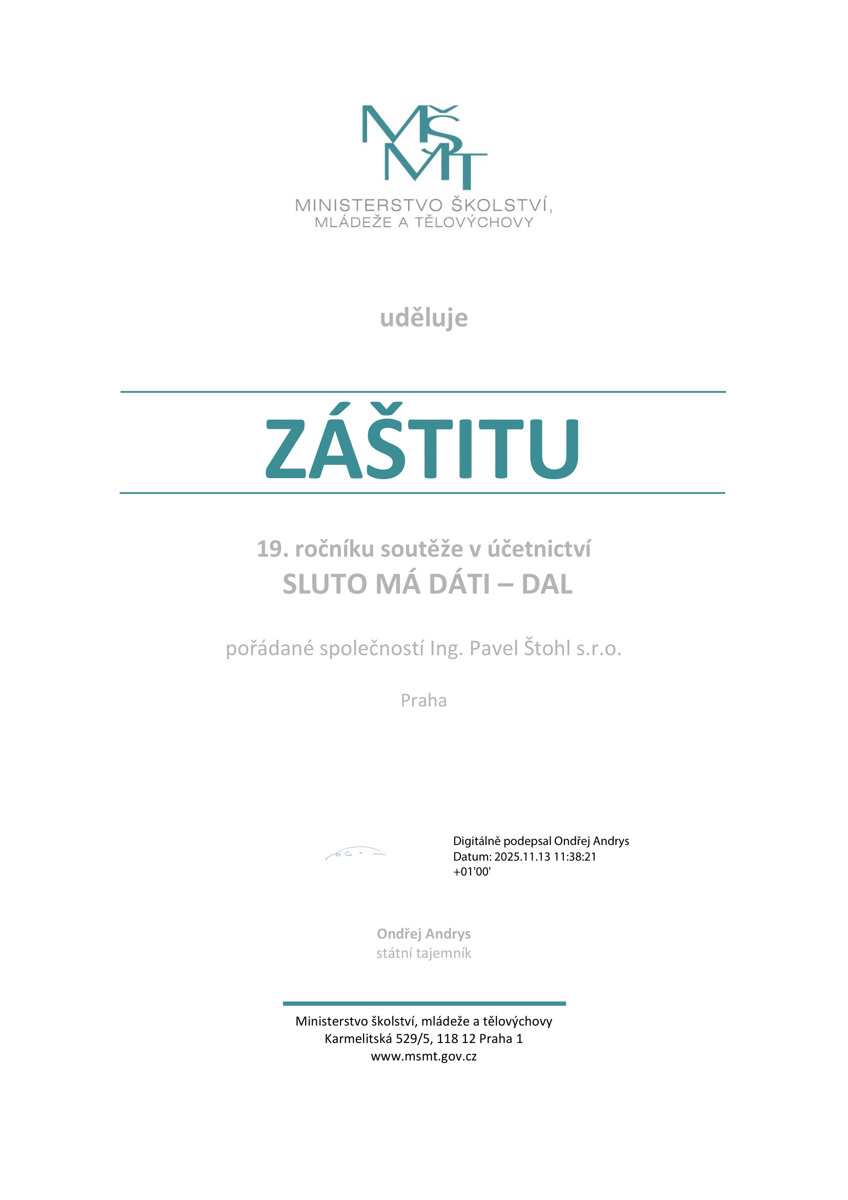 Ministerstvo školství, mládeže a tělovýchovy